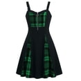 thumbnail image 2 of Stamzod A Line Dresses for Women Fashion Plaid Patchwork Gothic Dress O-Ring Straps Halloween Mini Dress, 2 of 9