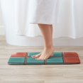 thumbnail image 3 of Blue Red Ceramic Square Rugs Washable Cover Floor Rug Carpets Home Decorations for Bathroom Kitchen Bedroom Indoor 31.5x20 inch, 3 of 6