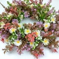 thumbnail image 4 of Spring Summer Artificial Flower Door Wreath 18.11In Premium Stable Build Lifelike Foliage Floral Detail Multi Scenario Placement for Front Door Window Porch Farmhouse Wedding Holiday Gift Home Decor, 4 of 7