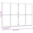 thumbnail image 4 of vidaXL 4-Panel Room Divider Cream White 280x180 cm, 4 of 4