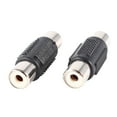 thumbnail image 1 of Unique Bargains 2 Pcs AV Audio Video RCA Female to Female Jack Connector Coupler Adapter Black, 1 of 1