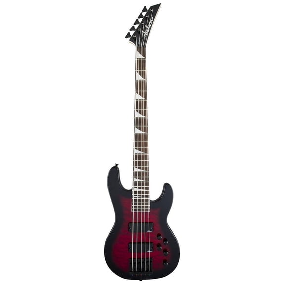 Jackson JS Series Concert Bass JS3VQ 5-String Bass Guitar (Trans Red Burst)