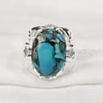 thumbnail image 2 of Blue Copper Turquoise Mans Ring, Natural Copper Turquoise Ring, Silver Jewelry, 925 Silver Ring, Birthday Gift, Heavy Mens Ring, Arabic Design, Ottoman Style Ring, Christmas, Turkey Mens Signet Ring, 2 of 5