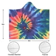 thumbnail image 3 of Wearable Blanket,Colorful Tie Dye Pattern Hooded Wearable Flannel Blanket for Adults & Teens,Winter Poncho Shawl Wrap Cape Cozy Anti-Pill,50"x60", 3 of 5