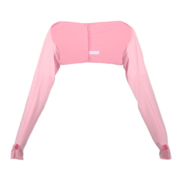 Mantón de brazo de protección solar suave manga de enfriamiento, manga de brazo de protección solar de poliéster con orificio para el dedo para golf de mujer, rosa