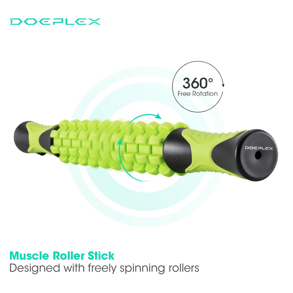 Muscle Roller BlackBlue Massage Roller Stick for Athletes Help Reducing Muscle Soreness Cramping Tightness Leg Arms Back Calves Muscle Massager 