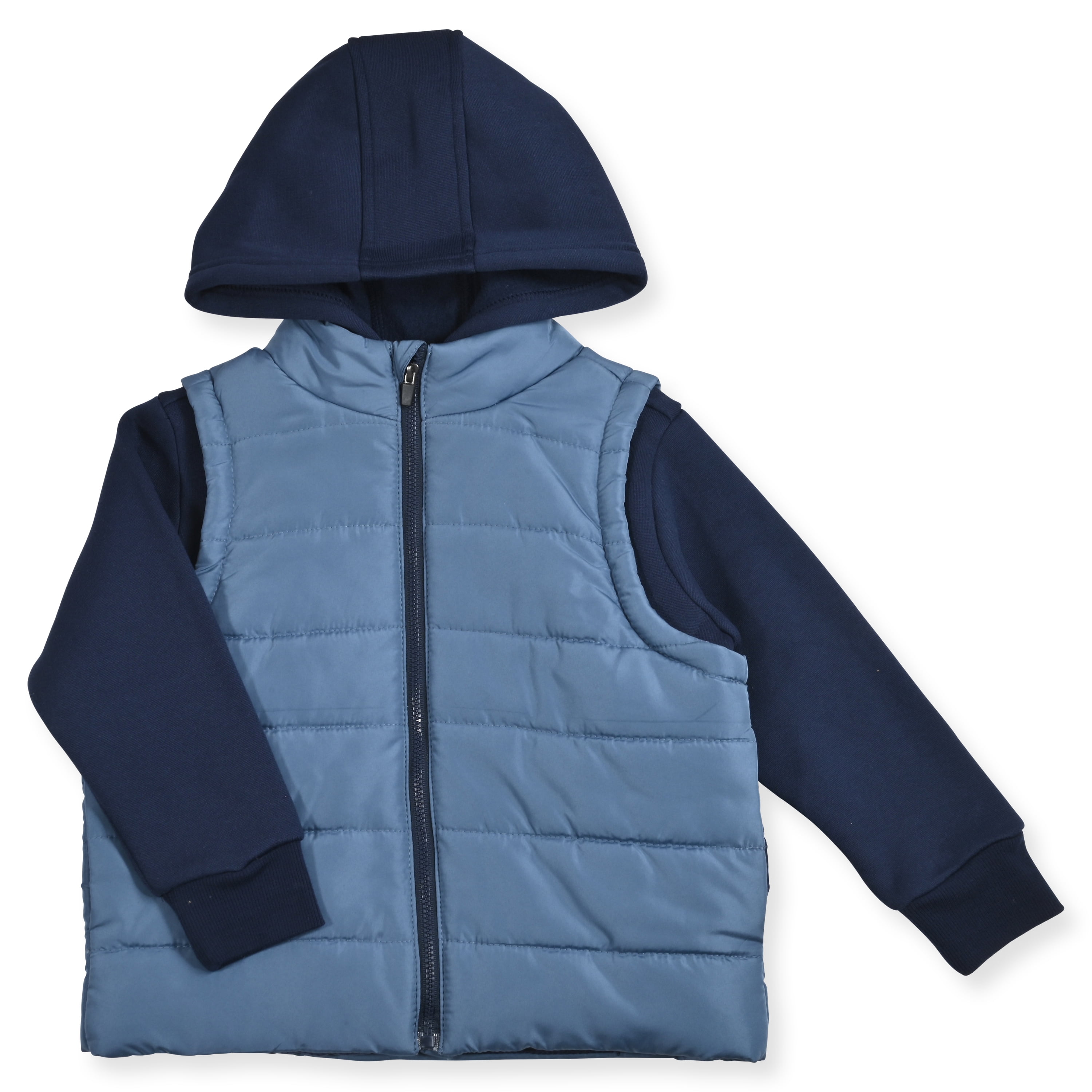 Tony Hawk Boys Twofer Puffer Vest Hoodie and Jogger, 2 Piece Outfit Set, Sizes 4-12