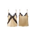 thumbnail image 2 of LMLYSoH Women's Satin Cami Tops Sleeveless Spaghetti Strap Lace Patchwork Camisole Summer Shirt, 2 of 7
