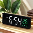 thumbnail image 2 of REGALWOVEN Triple Alarm Clock for Bedroom, Big Numbers Display, Dimmable, Temperature, 12/24H for Deep Sleepers 6.3 x 2.4 x 1 inch Black Green, 2 of 6