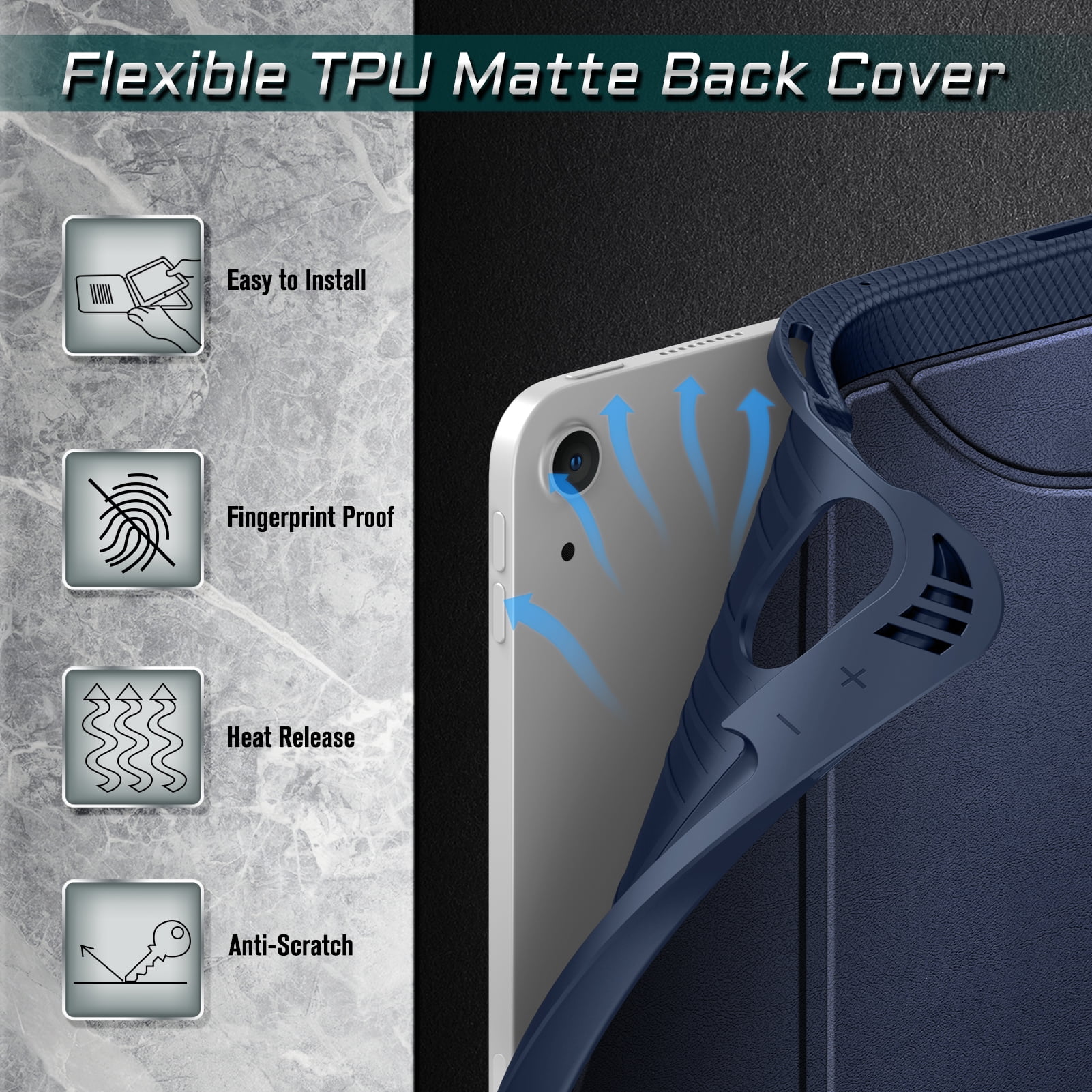 Fintie Case for iPad Air 11-inch M3 (2025) / M2 (2024), iPad Air 5th (2022) / 4th Generation (2020) 10.9 Inch - Magnetic Stand Multi-viewing Angle Soft TPU Cover with Pencil Holder
