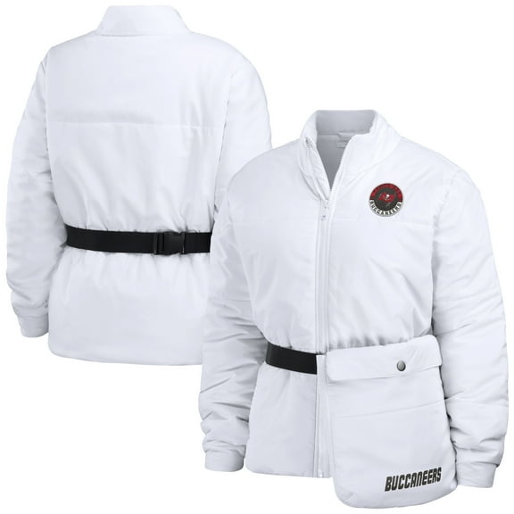 Women's WEAR by Erin Andrews White Tampa Bay Buccaneers Packaway Full-Zip Puffer Jacket