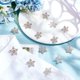 thumbnail image 4 of 40 botones de estrella con diamantes de imitación, 2 cm (0,8 pulgadas), vástago plateado, adornos para manualidades, botón decorativo brillante de 1 agujero, 4 of 9