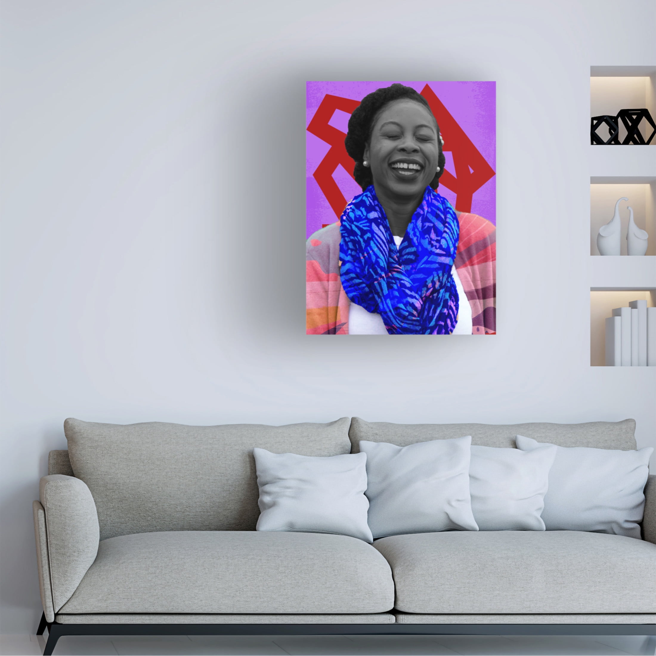 Canvas Wall Art - NUMA Art 'Black Girl Joy' Wall Art for Living Room, Bedroom, or Office Décor by Trademark Fine Art - 24 x 32 Inches