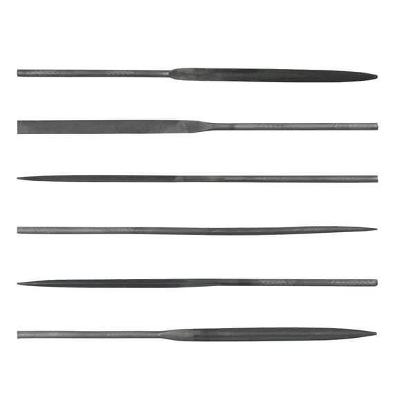 6pcs Needle File Set Without Handle, 5.5'' Swiss Pattern File, Double Cut with Medium Teeth, Ideal for Precise and Detailed Work as Model Shaping, Deburring, Metal, Wood, 3D-Print, etc.