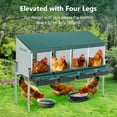 thumbnail image 5 of Noaman 4-Hole Chicken Nest with Legs and Cover, Galvanized Steel Green Chicken Nesting Box, 42.12"x12.99"x31.88", Freestanding or Wall-Mounted, Easy Egg Collection, 5 of 8