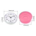thumbnail image 2 of Waterproof Bathroom Shower Clock Mini Round Wall Clocks with Suction Cup, Pink, 2 of 7