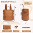 thumbnail image 5 of miss fong Mochila para pañales Bolsa para pañales para bebés, Mochila grande de cuero para pañales con 16 bolsillos Bolsa para pañales de viaje con cambiador de pañales, correas para cochecito y 2 bol, 5 of 5