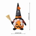 thumbnail image 3 of Halloween Gnome Plush Dressed in Pumpkin Outfit, Spooky Faceless Doll Ornament with Tall Witch Hat and Wand, Soft Fabric Swedish Tomte Elf Figurines for Table Tiered Tray Home Office Decor, B, 3 of 6