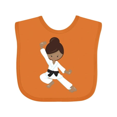 

Inktastic African American Girl Black Belt Karate Girl Gift Baby Girl Bib