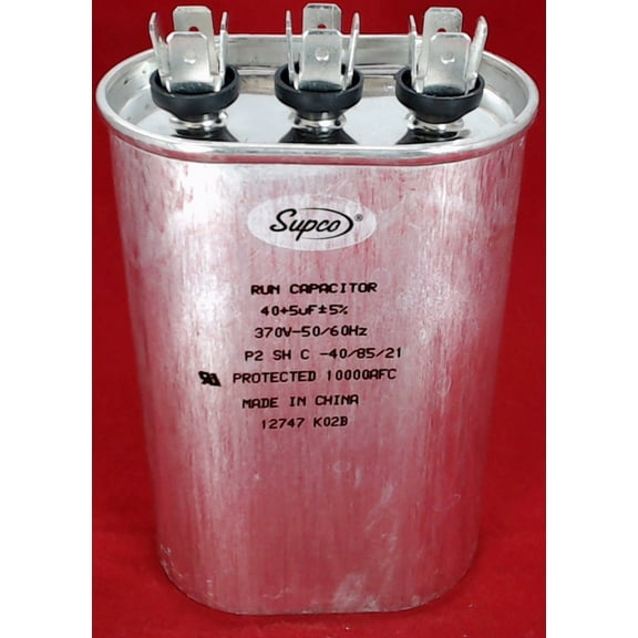 CD40 5X370, Dual Run Capacitor Oval 40   5 Mfd. 370 Volt
