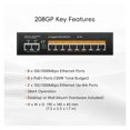 thumbnail image 3 of POE Switch 1000 Mbps 8 Ports Network Standard POE Ethernet Switch 52V Built-in Power For CCTV IP Camera/Wifi Router, 3 of 7