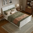 thumbnail image 4 of Valencia Full Low Profile Wood Platform Bed with Matching Footboard in White, 4 of 13