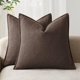 thumbnail image 1 of Chenchen Pack of 2, Decorative Linen Soild Throw Pillow Covers Soft Accent Cushion Case Boho Farmhouse Neutral Pillowcase for Couch Sofa Bedroom Living Room Home Decor 26 x 26 Inch Reddish Brown, 1 of 1