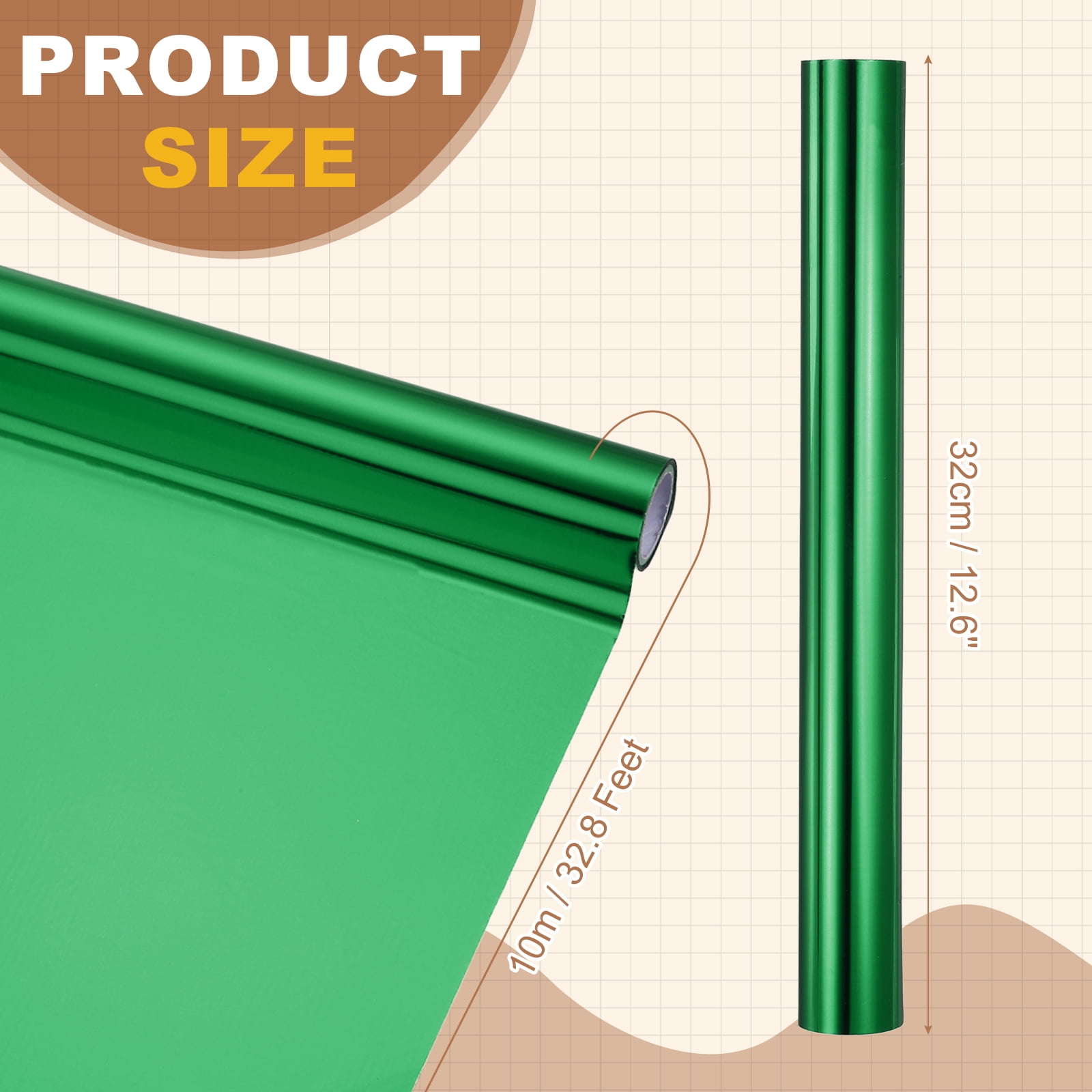 Uxcell Heat Foil Transfer Paper Roll, 12.6 in x 32.8 ft Heat Activated Foil Sheets Toner Reactive Laminator Laser Printer Hot Stamping Sheet for DIY Card Scrapbooking, Dark Green