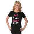 thumbnail image 4 of Funny Lazy Eat Sleep A Lot Saying Womens Fitted Plus Size Graphic Tee Brisco Brands 2X, 4 of 5