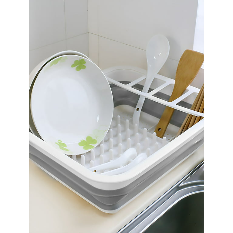 BPA Free Small Dish Drainer Kitchen Sink Drying Rack With Cup Spoon Holders  - Bed Bath & Beyond - 27104118