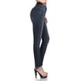 thumbnail image 2 of FashionOutfit Women's Skinny Dark Blue Sandwashed Distressed Jean, 2 of 3