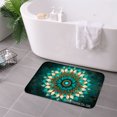 thumbnail image 3 of FJPT Non Slip Flannel Polyester Floor Mat Mandala Design Teal And Gold For Bathroom Kitchen Bedroom Decor 31.5x19.7 inch, 3 of 5
