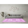 thumbnail image 3 of Ahgly Company Indoor Round Medallion Pink Traditional Area Rugs, 7' Round, 3 of 4