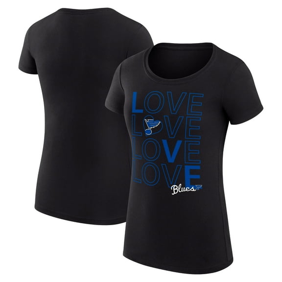Women's G-III 4Her by Carl Banks Black St. Louis Blues Super-Slim Fit Lightweight Hockey Love T-Shirt