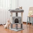 thumbnail image 2 of Stable Cat Tree with Sisal Posts Cat Tower Roomy Condo Large Comfortable Perch with Dangling Ball for Small and Medium Cats ShopWise Round, 2 of 8