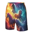 thumbnail image 4 of Logiee Dreamy Night Sky White Horse Print Mens Swim Trunks Quick Dry Board Shorts,Breathable Hawaii Beach Shorts Swimwear Bathing Suits-X-Large, 4 of 6