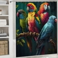 thumbnail image 6 of Orinice Birds Branch Dark Background Bathroom Decor Set with Hooks 100% Polyester Fabric Shower Curtain Set, Colorful Luxurious Graphic Print, Multi-Size 60x72, 6 of 7