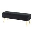 thumbnail image 3 of Lumisource Marla Gold Steel And Black Velvet Pleated Bench BC-MARLAPLT AUVBK, 3 of 6