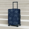 thumbnail image 2 of Lsque Snowflake Dark Blue Printed Luggage Cover, Travel Luggage Protector,Scratch and Dirt Resistant, Fits 18-32 Inch Luggage - Medium, 2 of 9