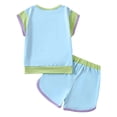 thumbnail image 2 of Tiijoy Toddler Girls Outfits Casual Colorblock Short Sleeve Tshirt Shorts Set, Sizes 3-4, 2 of 8