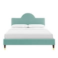 thumbnail image 5 of Modway Aurora Performance Velvet Full Bed in Mint, 5 of 10
