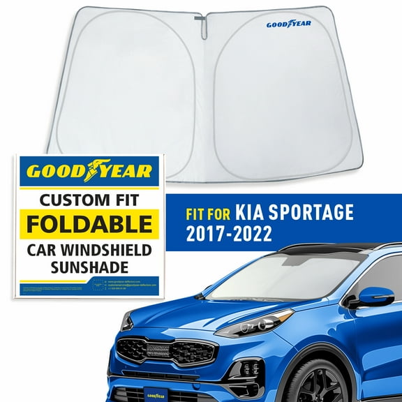 Goodyear Foldable Windshield Sunshade for Kia Sportage 2017-2022, Car Accessories, Sunshade Cover, Sun Shade Car Windshield, Window Sun Blocker - GY008262