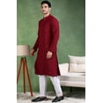 thumbnail image 2 of DWEEP SARA Ensemble Kurta Pyjama en Viscose à Paillettes Mehroon pour Hommes, Tenue Ethnique Festive, m, 2 of 4