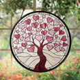 thumbnail image 2 of Pink Love Heart Tree Stained Glass Window Hanging, Pink Love Heart Tree Suncatcher, Valentine's Day Gift, Happy Valentine's Day,Couples Gift, 2 of 3