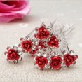 thumbnail image 5 of 12pcs Hairpins Shaped Rhinestone Women Clips Party Hairpin Red Updo U Accessories U- Birthday Hair Rose Chopsticks Crystal and Jewelry Wedding Bobby Bride Pins Girls Bridesmaid, 5 of 5