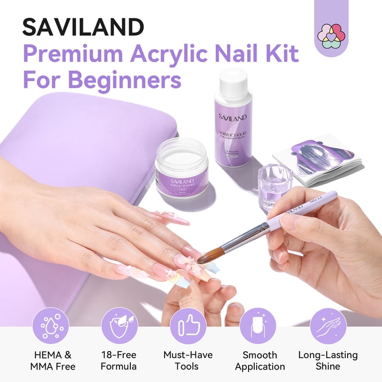 Saviland Acrylic Nail Kit With Clear Powder & Liquid photo 7
