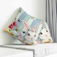 thumbnail image 3 of Easter Bunny Pillow Covers 20x20 Inch Decorative Throw Pillow Cover, Spring Watercolor Eggs Flower Wood Grain Sofa Pillowcases Accent Cushion Case Home Decor Bedroom Living Room, 3 of 6