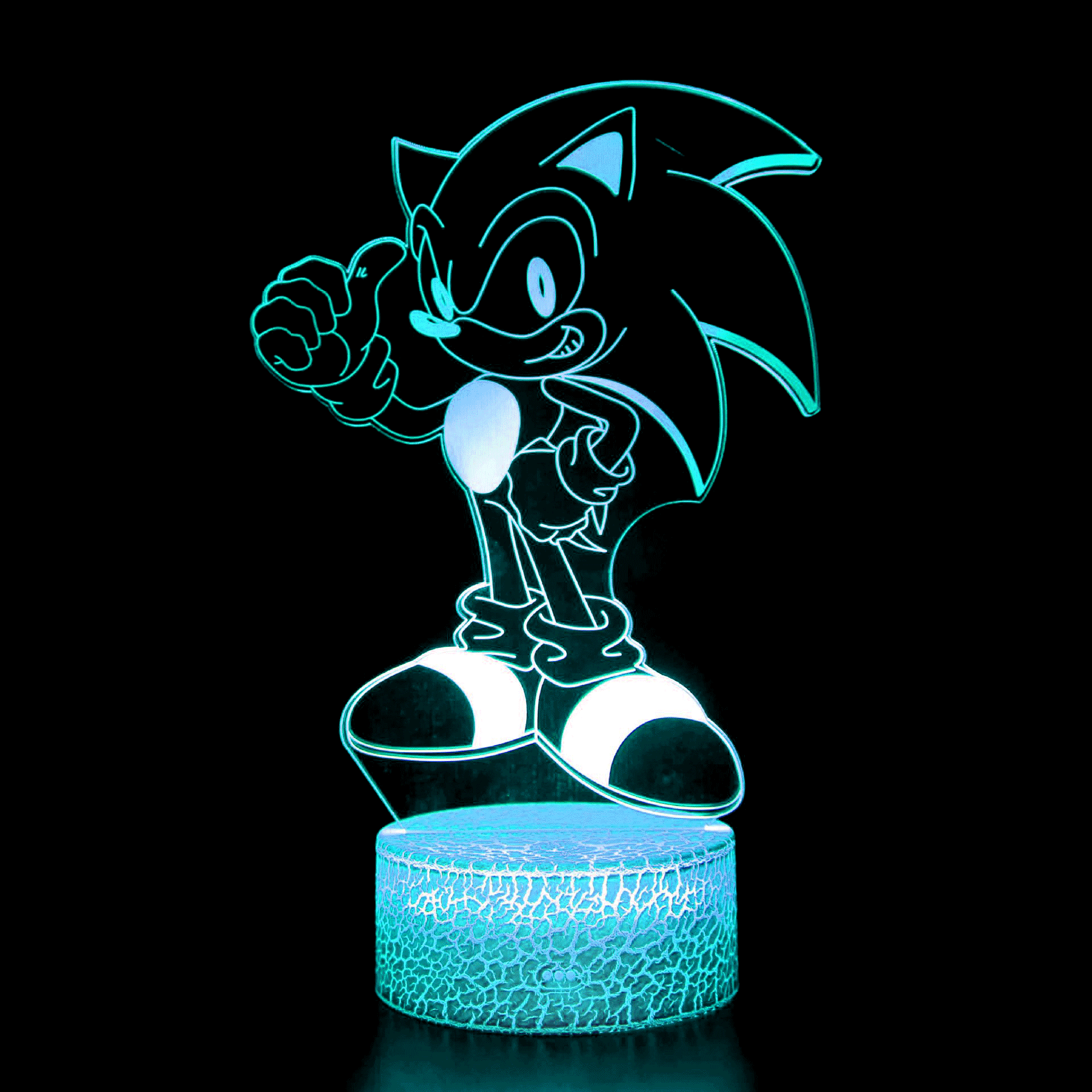 Sonic Sega Hedgehog 3D Acrylic LED 7 Colour Night Light Touch Table Lamp Gift 