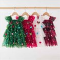 thumbnail image 4 of NOLDARES 7-8 Y Toddler Baby Girl Christmas Dress Star Sequin Tutu Dresses Sleeveless Tulle Dress Princess Dresses for Birthday Party, 4 of 9