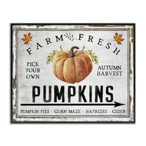 Stupell Industries Farm Fresh Pumpkin Holiday Painting Black Framed Art Prints Wall Art, 30 x 24